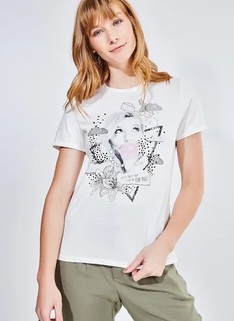 blusa estampa menina chiclé blusa estampa menina chiclé
