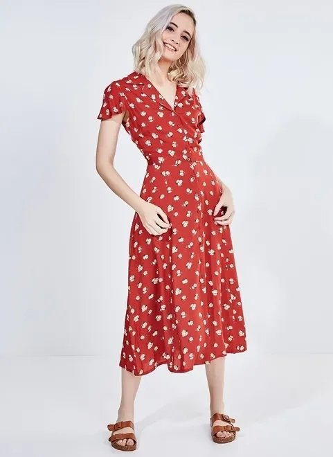 vestido vintage midi estampado vestido vintage midi estampado