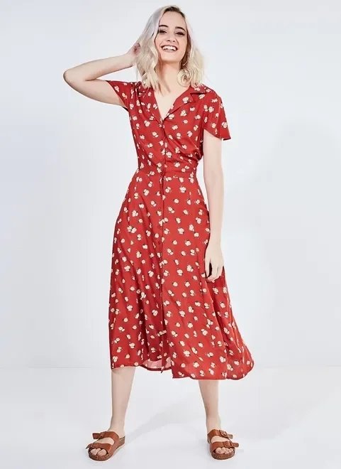 vestido vintage midi estampado vestido vintage midi estampado