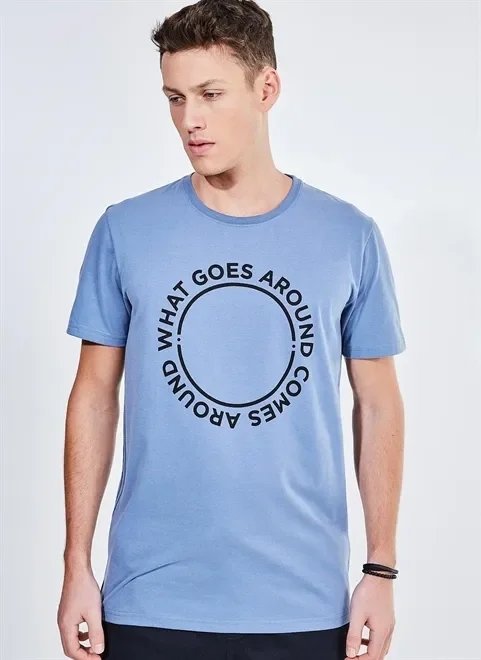 camiseta azul jeans estampada camiseta azul jeans estampada