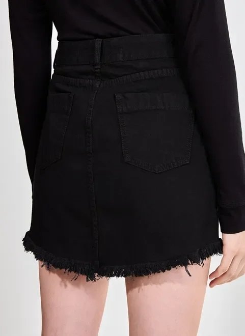 saia em sarja barra destroyed saia em sarja barra destroyed