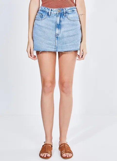 short saia em jeans claro short saia em jeans claro