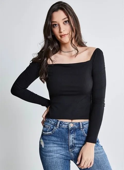 blusa justa decote quadrado blusa justa decote quadrado