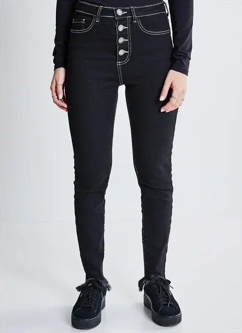 calça skinny jeans com botões calça skinny jeans com botões