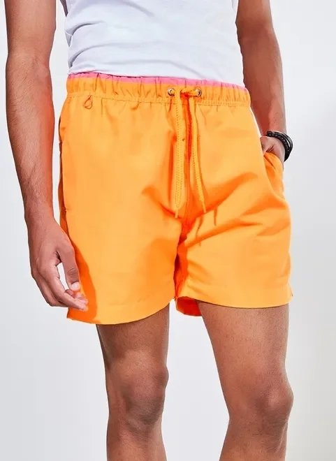 bermuda de banho laranja neon bermuda de banho laranja neon