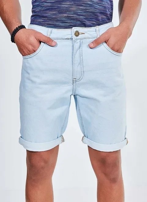 bermuda jeans com barra dobrada bermuda jeans com barra dobrada