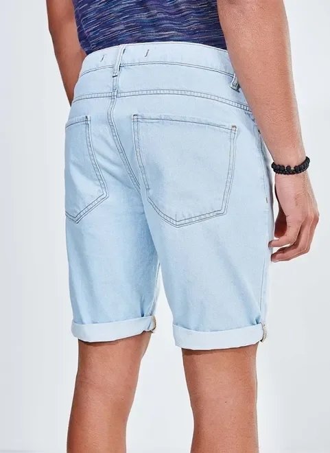 bermuda jeans com barra dobrada bermuda jeans com barra dobrada