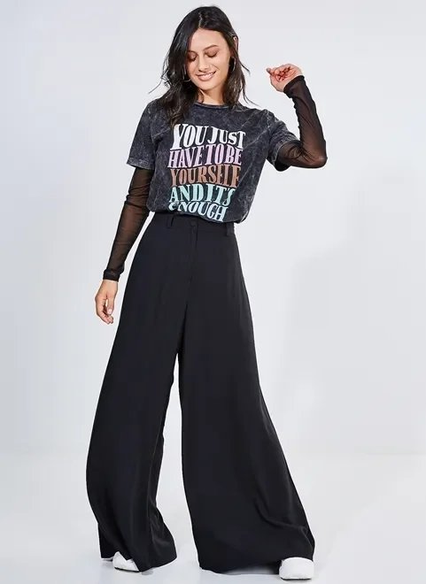 calça pantalona em viscose calça pantalona em viscose