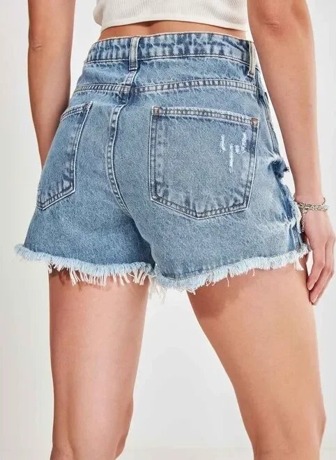 short saia jeans destroyed botões short saia jeans destroyed botões