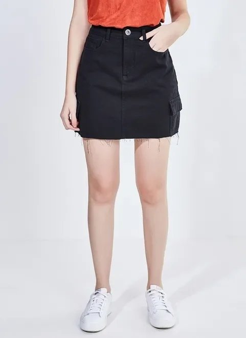 saia cargo em sarja saia cargo em sarja