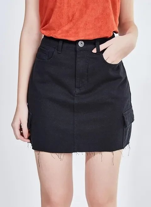 saia cargo em sarja saia cargo em sarja