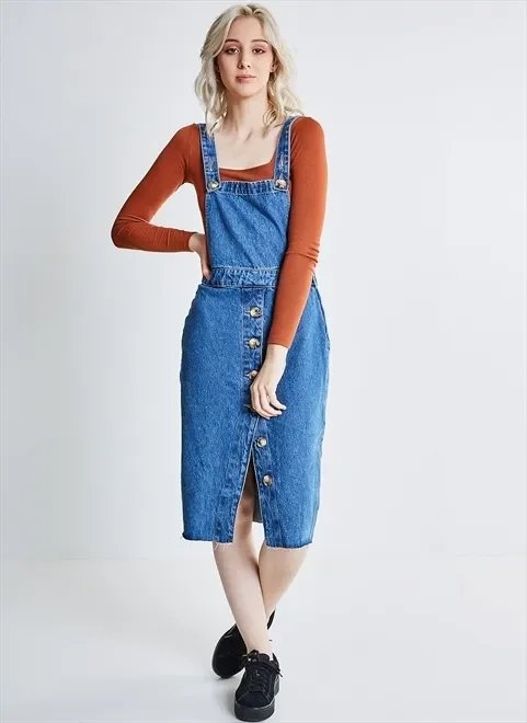 vestido jardineira jeans vestido jardineira jeans