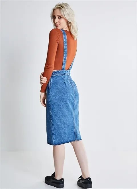 vestido jardineira jeans vestido jardineira jeans