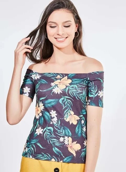 blusa ombro a ombro floral blusa ombro a ombro floral