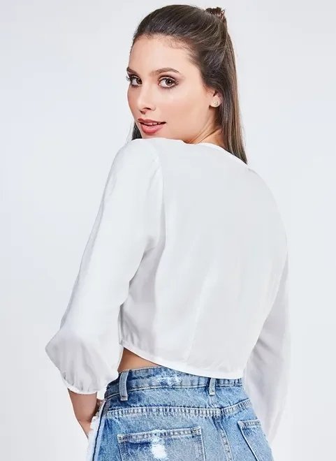 camisa cropped com amarração camisa cropped com amarração
