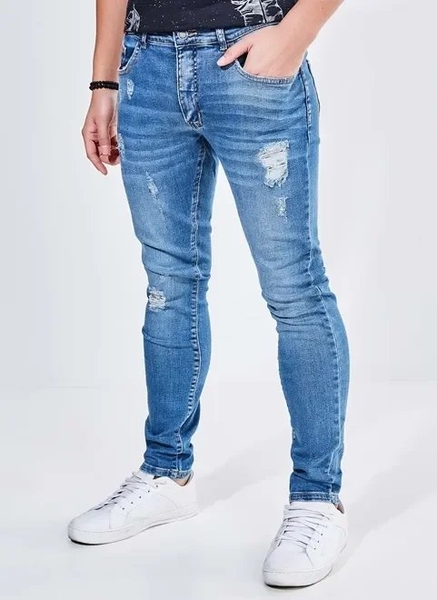 calça skinny masculina em jeans médio calça skinny masculina em jeans médio