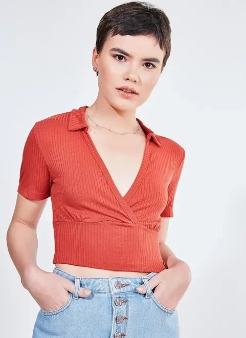 blusa decote v com gola blusa decote v com gola