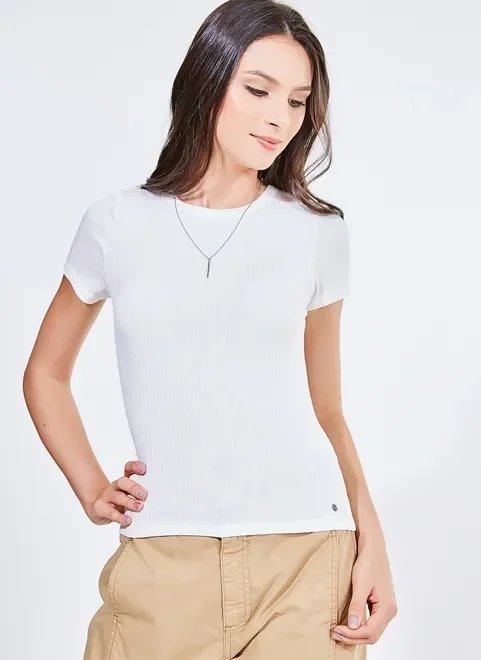 blusa manga curta em ribana blusa manga curta em ribana