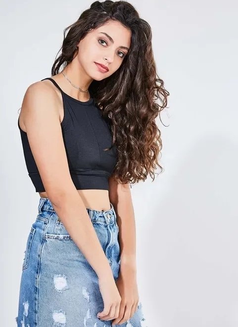 blusa cropped texturizada com zíper nas costas blusa cropped texturizada com zíper nas costas