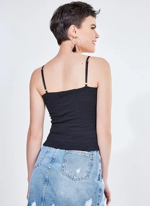 regata com decote franzido e elástico regata com decote franzido e elástico