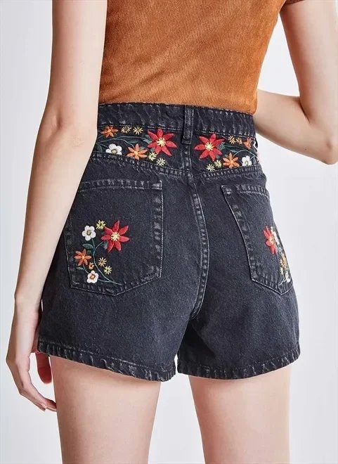short jeans hot pants bordado short jeans hot pants bordado
