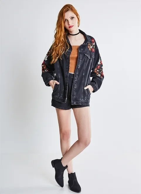 jaqueta jeans bordada jaqueta jeans bordada