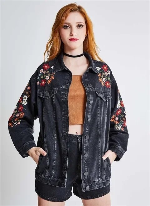 jaqueta jeans bordada jaqueta jeans bordada
