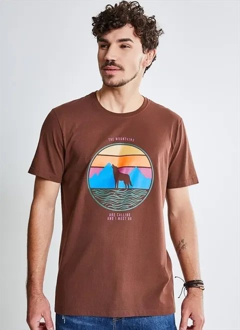 camiseta estampa lobo panorama camiseta estampa lobo panorama