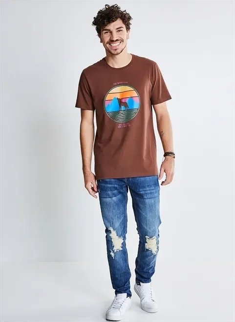 camiseta estampa lobo panorama camiseta estampa lobo panorama