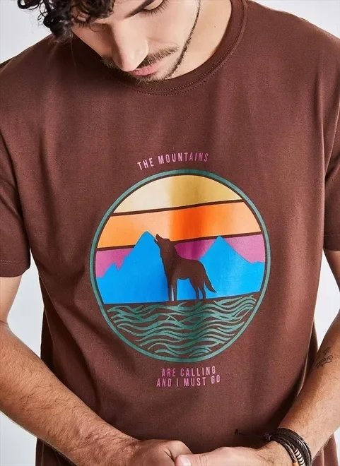 camiseta estampa lobo panorama camiseta estampa lobo panorama