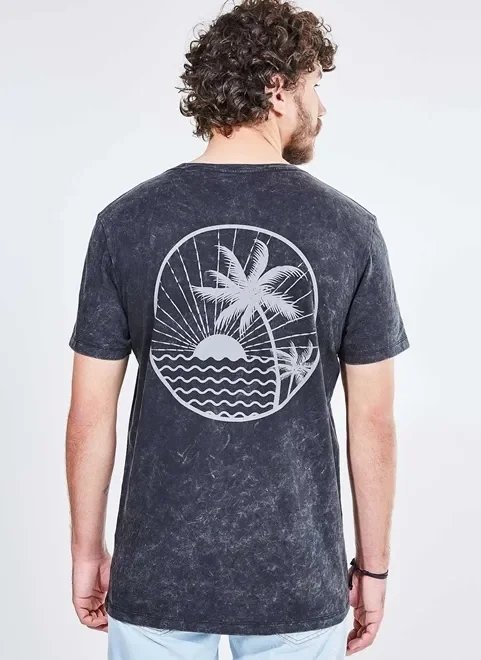 camiseta marmorizada estampa coqueiros camiseta marmorizada estampa coqueiros