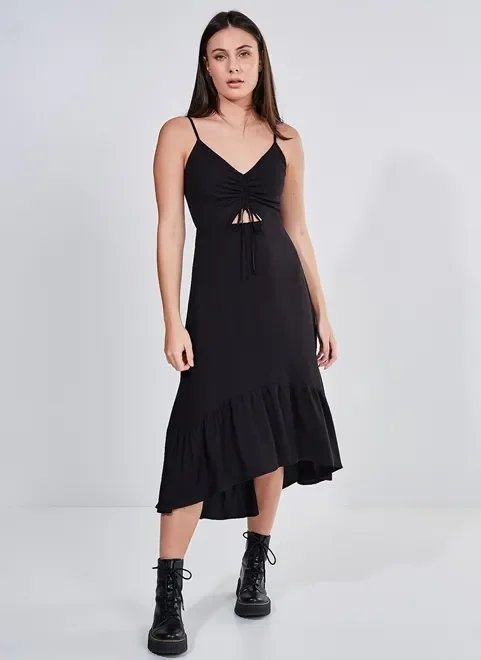 vestido mullet franzido decote vestido mullet franzido decote