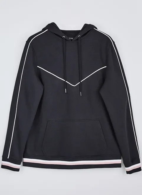 moletom canguru preto com detalhes moletom canguru preto com detalhes