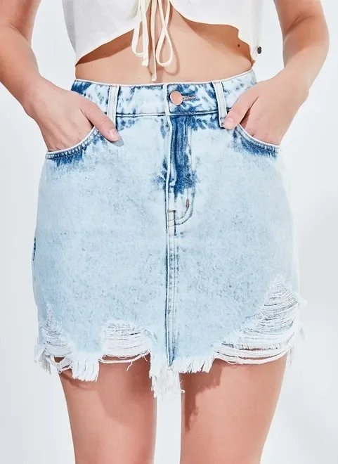 short saia em jeans com rasgos short saia em jeans com rasgos