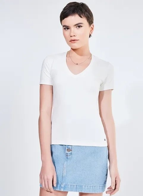 blusa justa decote v blusa justa decote v
