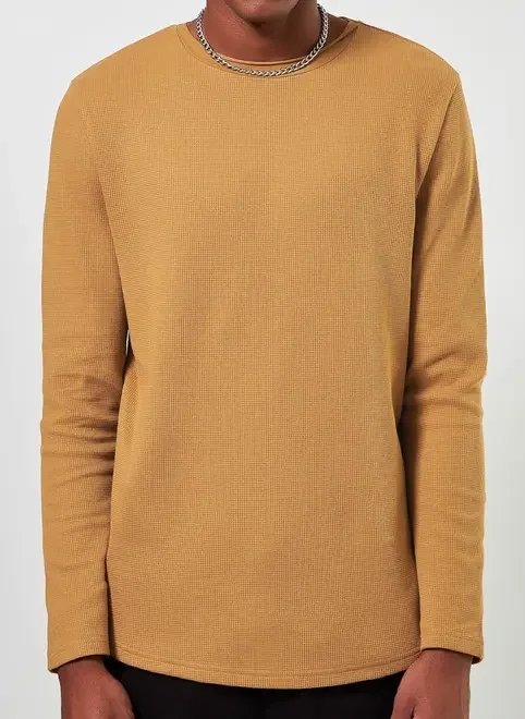 camiseta texturizada manga longa camiseta texturizada manga longa