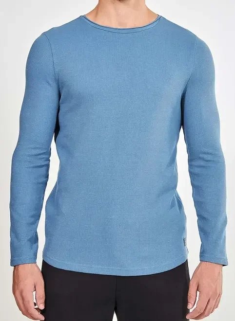 camiseta texturizada manga longa camiseta texturizada manga longa