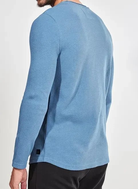 camiseta texturizada manga longa camiseta texturizada manga longa