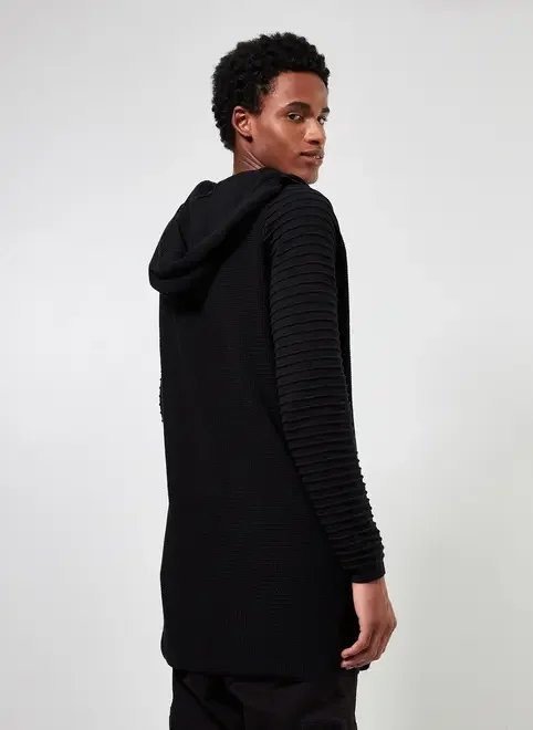 casaco longo em tricô com textura casaco longo em tricô com textura