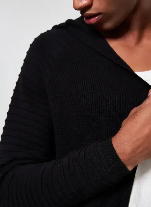 casaco longo em tricô com textura casaco longo em tricô com textura