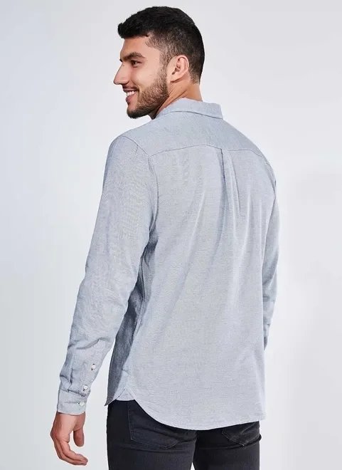 camisa manga longa cinza clássica camisa manga longa cinza clássica