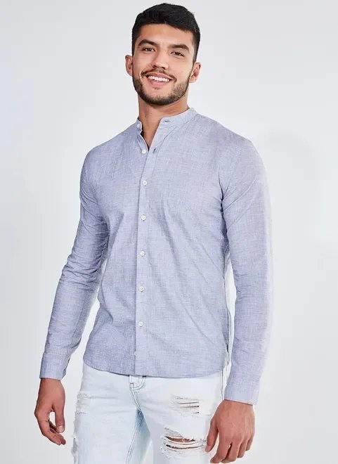 camisa manga longa gola padre camisa manga longa gola padre