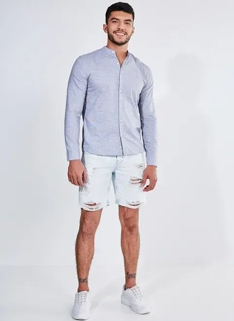 camisa manga longa gola padre camisa manga longa gola padre