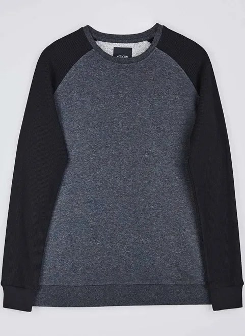 blusa manga longa raglan cinza e preto blusa manga longa raglan cinza e preto