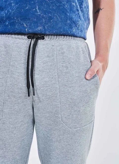 calça em moletom cinza mescla calça em moletom cinza mescla