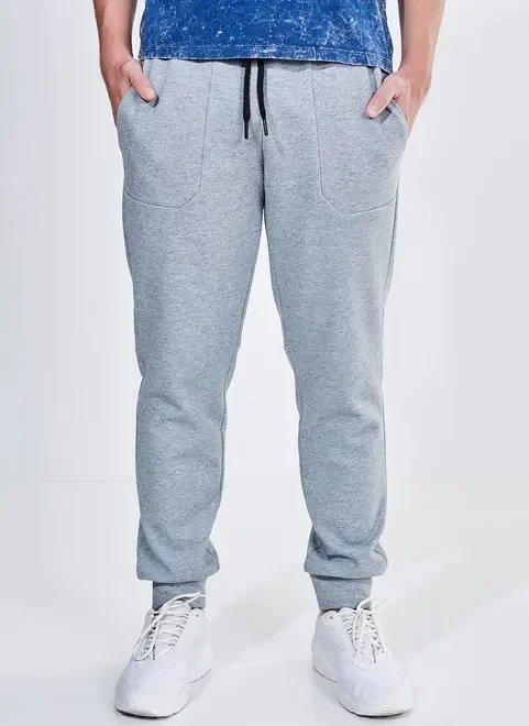 calça em moletom cinza mescla calça em moletom cinza mescla