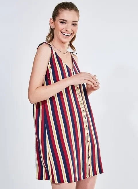 vestido curto listrado amplo vestido curto listrado amplo