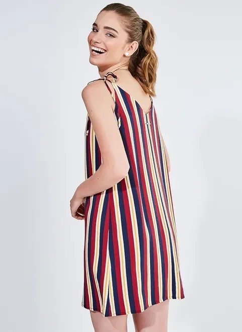 vestido curto listrado amplo vestido curto listrado amplo