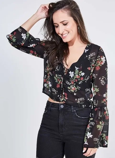 blusa estampada manga sino blusa estampada manga sino