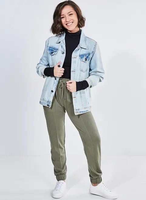 calça jogger em moletom verde militar calça jogger em moletom verde militar